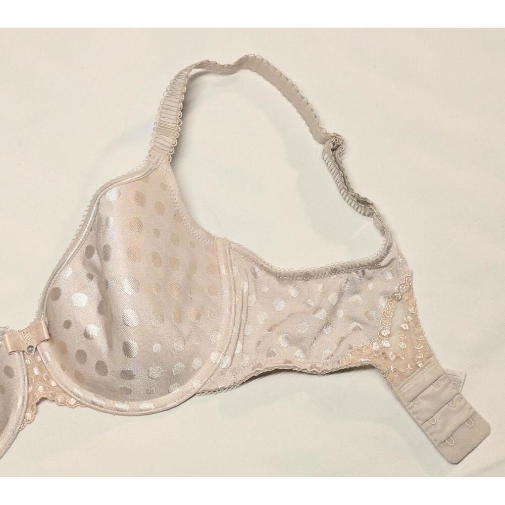 Wacoal 30DD Padded Wired Bra Nude Polka Dots EUC - Picture 2 of 5